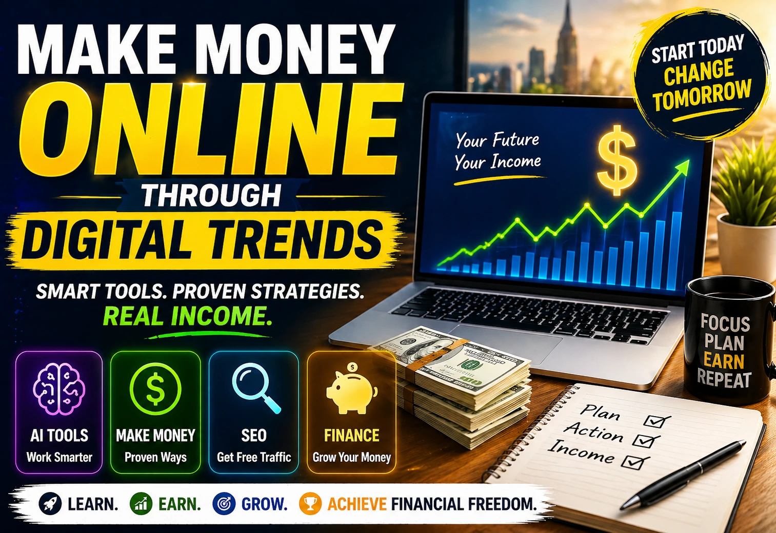 Learn how to make money online through digital trends