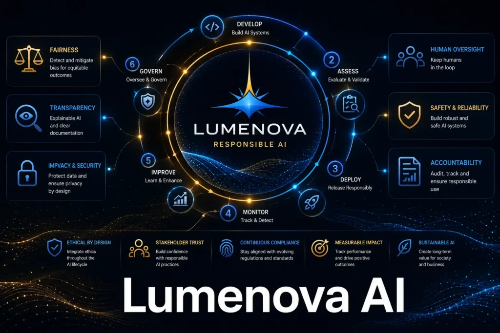 Lumenova automates the governance lifecycle for responsible AI.