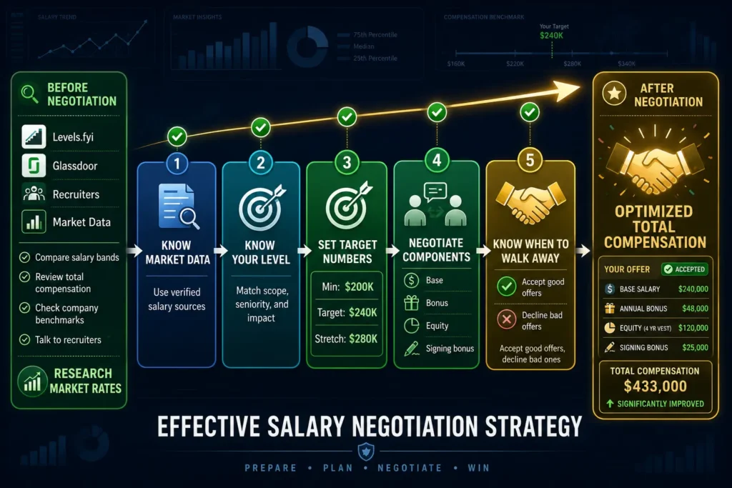 Effective salary negotiation strategy flowchart