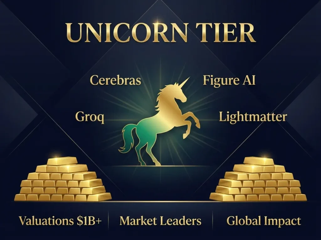Tier 1 unicorn AI hardware startups with billion-dollar valuations and market leadership