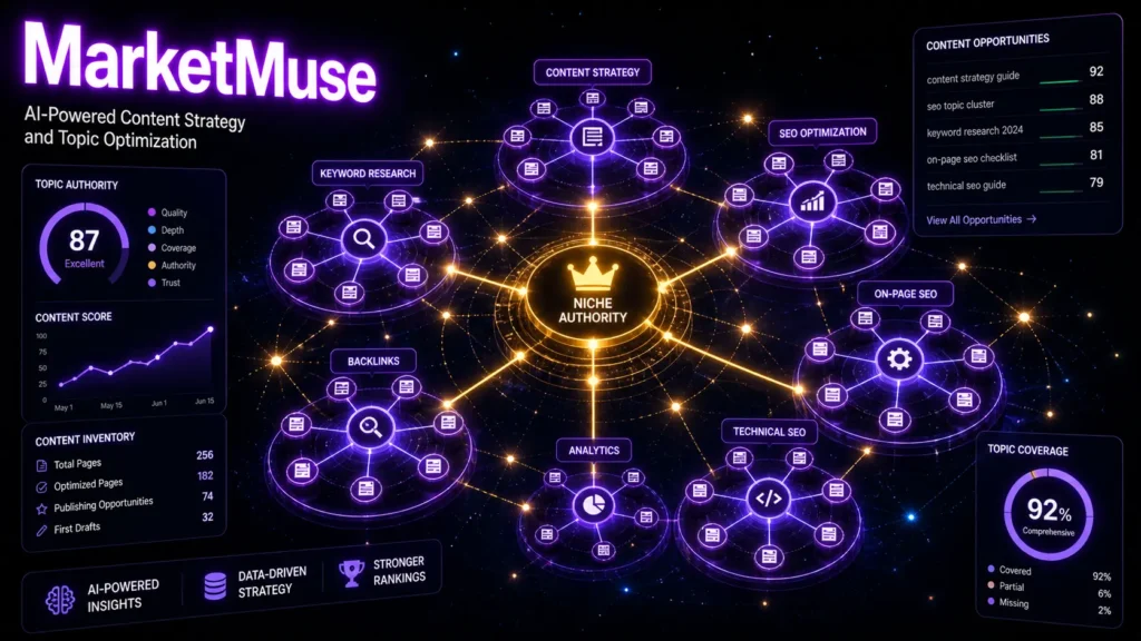 MarketMuse long-term content strategy and topic clustering