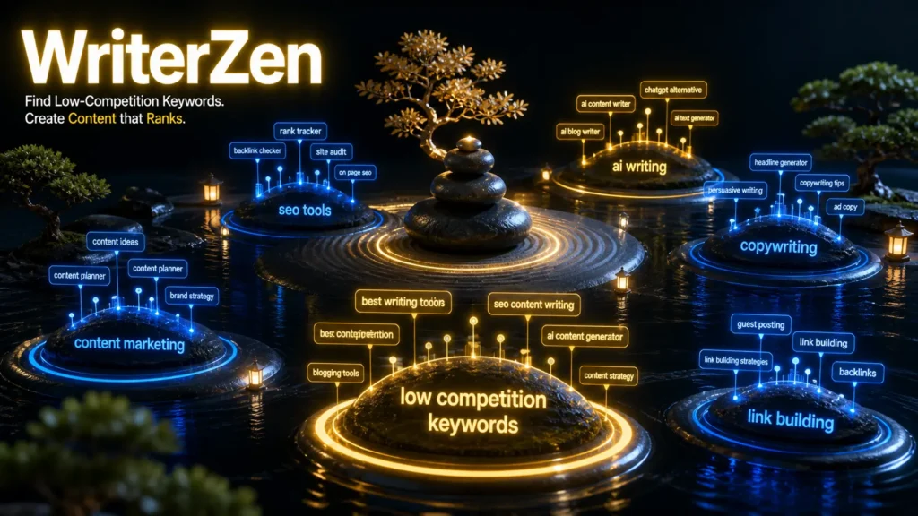 WriterZen low competition keyword research tool