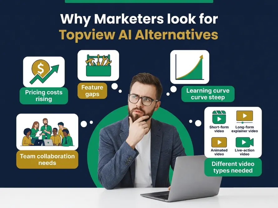Why Video Marketers Are Exploring Topview AI Alternatives - Decision factors infographic