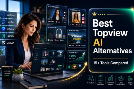 15+ Best Topview AI Alternatives for Creating Viral Videos in 2026 - comparison guide showing different AI video tools for marketers
