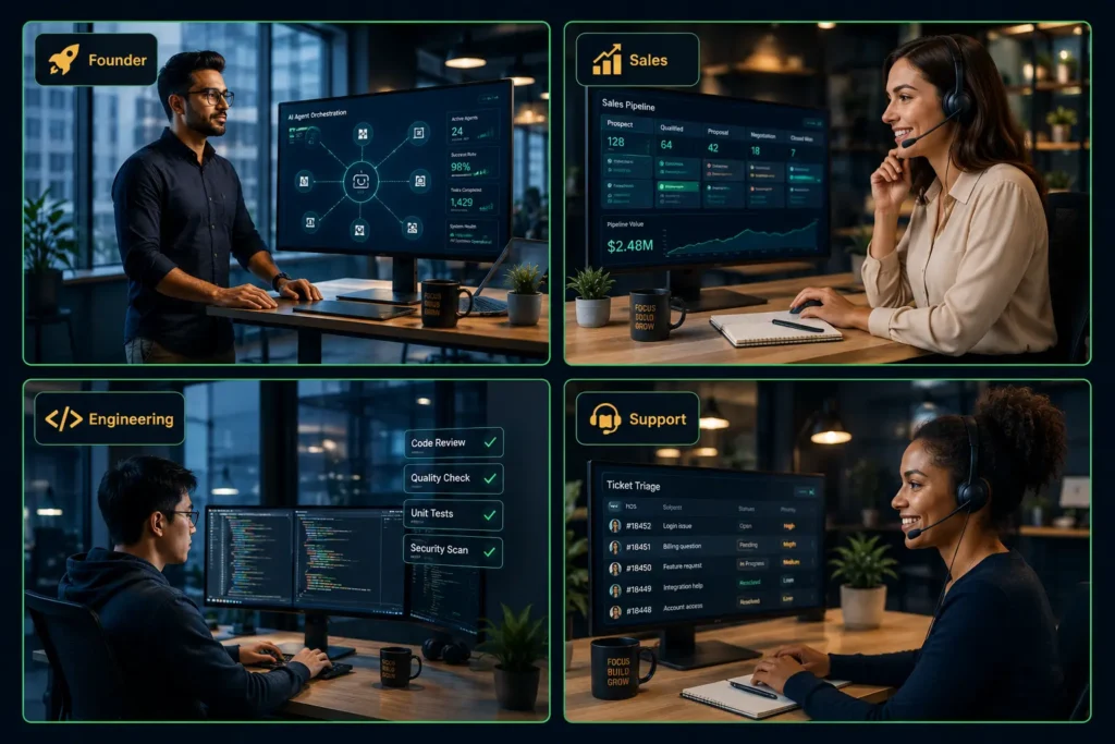 AI agent startup stack framework for founders sales engineering and support teams